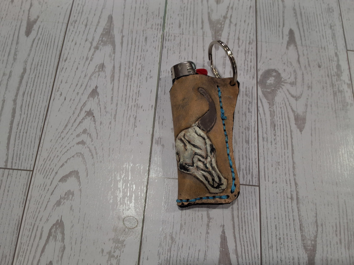 Leather Bull Skull Lighter Cover