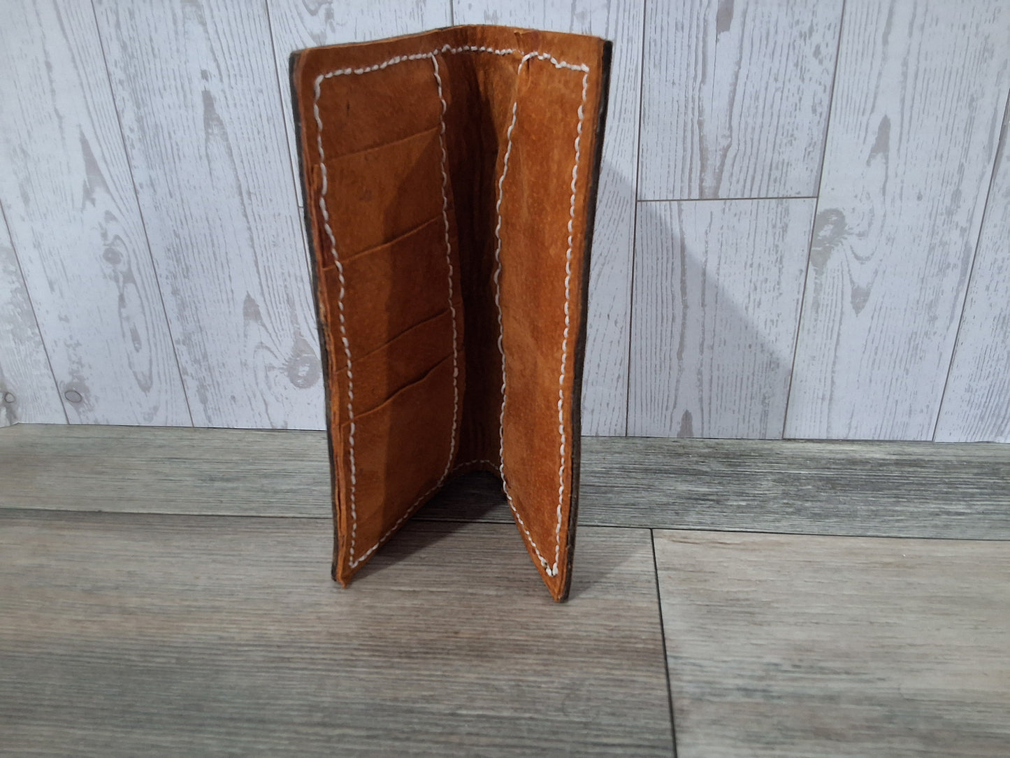 Genuine Leather Basket Weave Roper Wallet