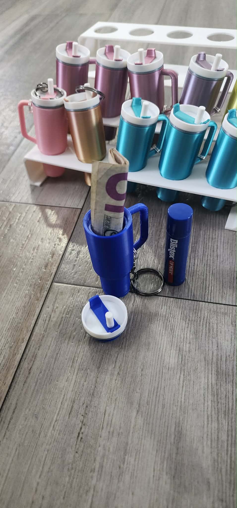 Blue Tumbler Keychain
