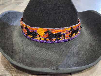 Wild horses in the sunset beaded hat band
