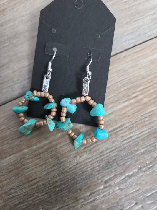 Gold and turquoise earrings