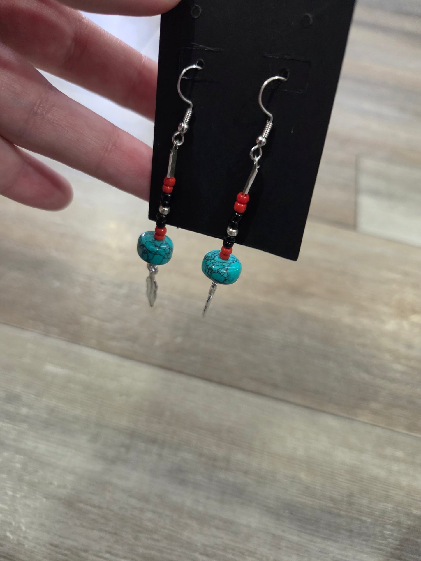 Feathered Turquoise Earrings