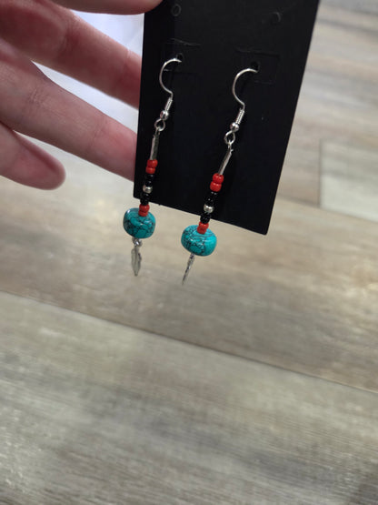 Feathered Turquoise Earrings