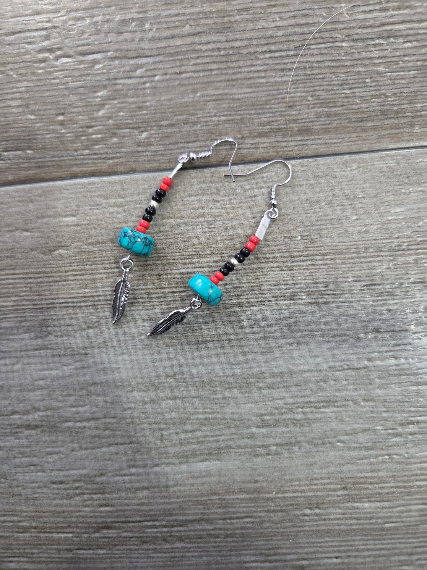 Feathered Turquoise Earrings