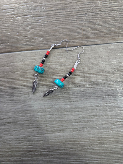 Feathered Turquoise Earrings