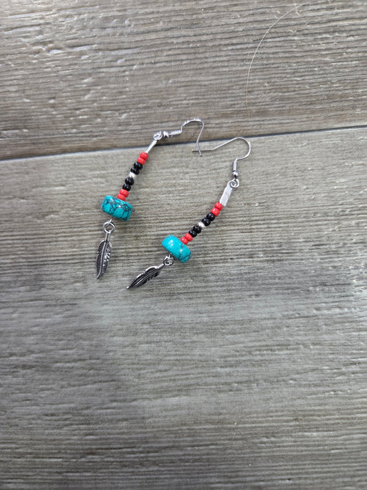 Feathered Turquoise Earrings