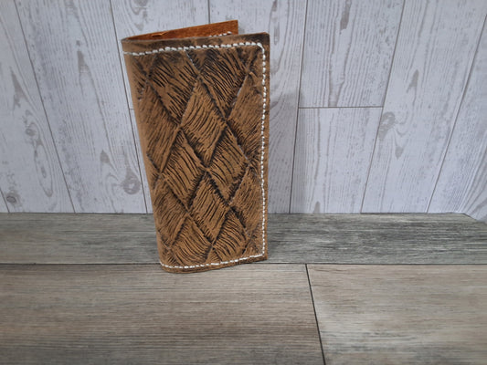 Genuine Leather Basket Weave Roper Wallet