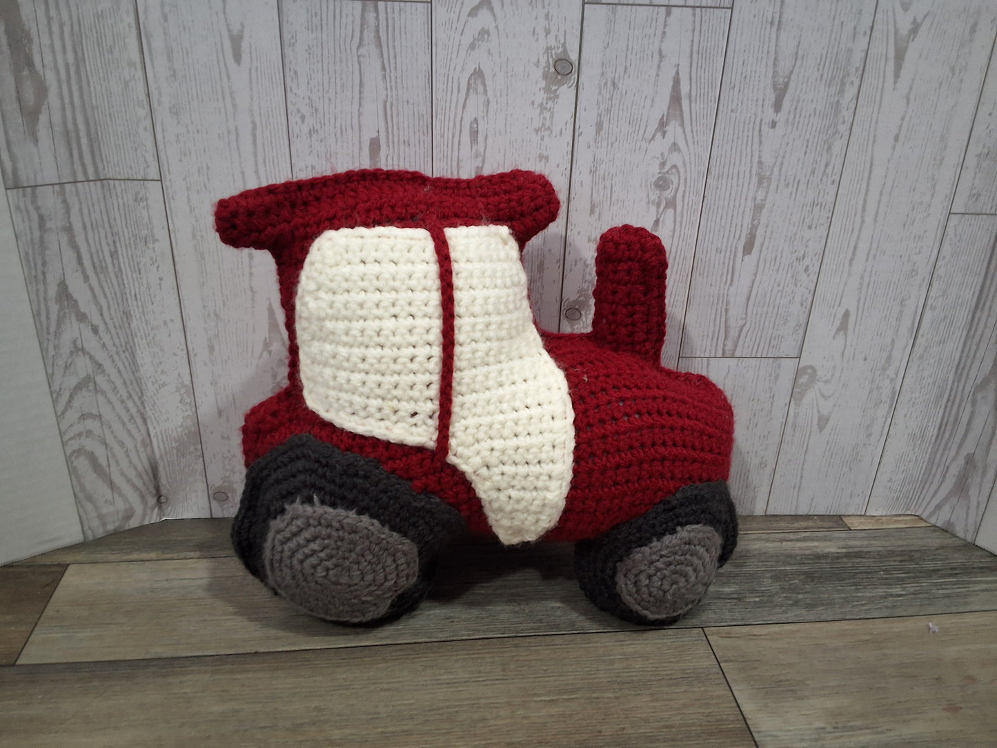 Crochet Tractor Pillow