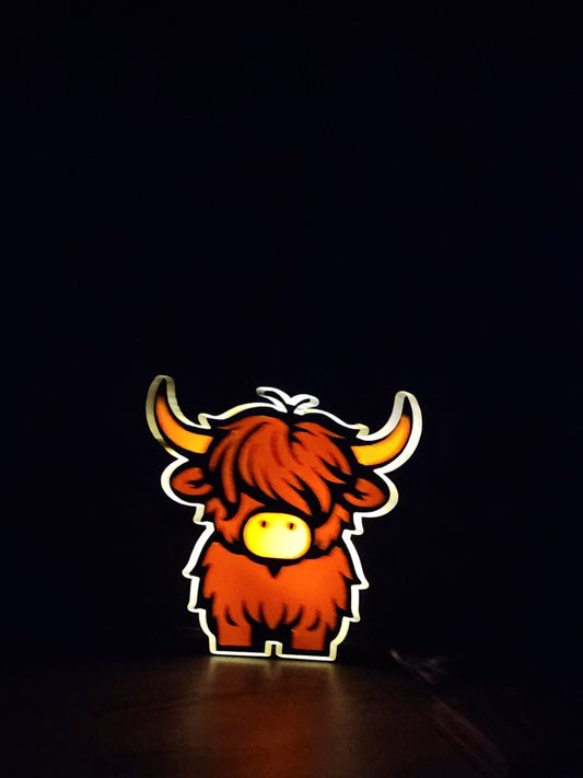 Highland Cow Light Box