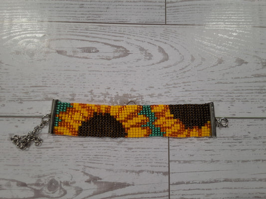 Beaded Sunflower Bracelet